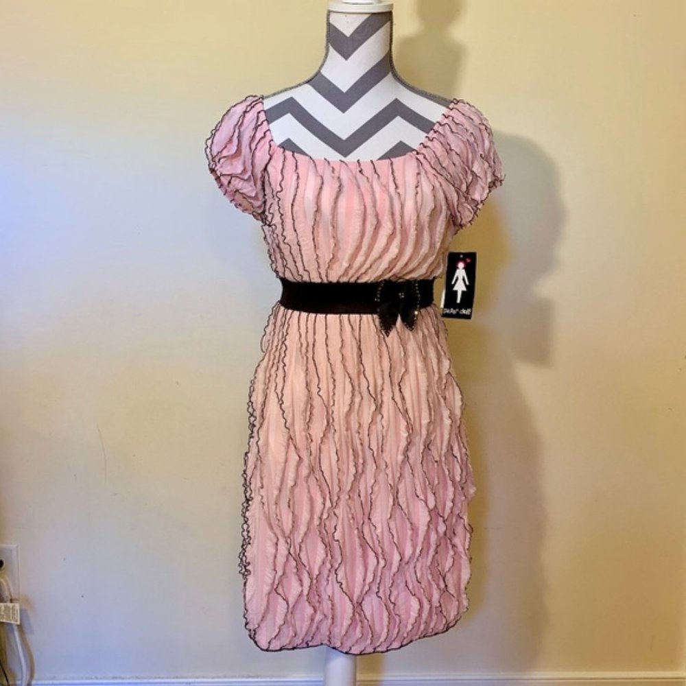Girl's Pink Ruffle Dress - Picture 3 of 5
